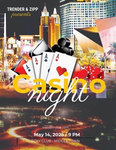 Free Casino Noite Flyer Modelo