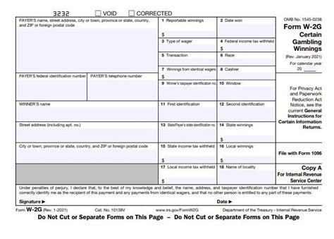 Irs Form 1099 Jogos De Azar Ganhos